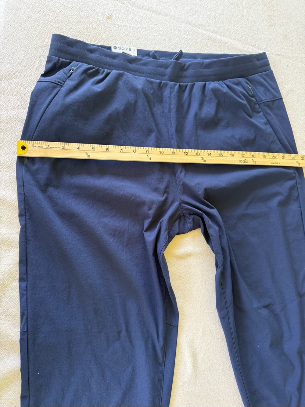 SOYBU Performance Jogger Pants XL Blue Stretch Zip Pocket Athleisure NWT - Picture 12 of 14